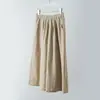 Pantalones casuales artísticos de lino puro lavado estilo minimalista japonés, cintura elástica con cordón, tres pliegues, cropped, pierna ancha, para mujer