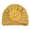 Nuevo gorro creativo para bebé, gorro de punto con flores de gasa de lana para niños, gorro cálido para otoño e invierno, gorro Baotou para exteriores