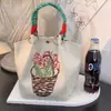 Bolsa de Mão Tricotada Estilo Novo Japonês e Coreano Portátil Trabalho Passeio Grande Capacidade Tote Pequena Bolsa Quadrada