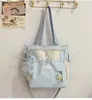 Mochila soft girl muito estilosa, mini bolsa mini ins, conjunto de mochila de duas peças para estudantes universitárias para passeios de primavera