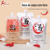 Saco de embalagem de material de sopa para viagem Sopa de pó de caracol Base de sopa de macarrão Pacote de preservação de calor descartável Bico de sucção selado Saco de embalagem de alimentos