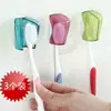 Cubierta de polvo para cepillo de dientes con ventosa creativa Soporte para cepillo de dientes doméstico con ventosa Cubierta de cepillo de dientes abierta y cerrada de 3 lados Fabricantes al por mayor