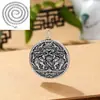 Collar con colgante de flor de planta vikinga de loto eslavo hueco de plata de ley estilo retro para hombre
