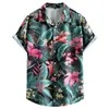 Camisa de manga curta transfronteiriça, top casual, camisa listrada, nova roupa masculina de verão