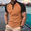Camiseta polo deportiva con cuello Henry y botones para hombre, venta rápida de Amazon, verano 2025, transfronteriza entre Europa y Estados Unidos
