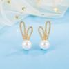 Pendientes de perlas de conejo para mujer, 2022, nuevos y modernos, únicos, ligeros, de lujo, con diseño de nicho, de alta calidad.