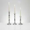 Castiçal de Ferro Estilo Europeu Retrô Adereços de Casamento Decoração de Flores da Mesa Principal Suporte de Vela de Metal de Cabeça Única Galvanizado Preto e Dourado
