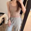 Ropa Interior Delgada de Verano Chaleco Coreano Dongdaemun Sin Costuras Cómodo Transpirable Ropa Interior y Exterior Camiseta Base para Mujer Algodón Puro