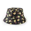 Sombrero de pescador de poliéster bordado y estampado transfronterizo, sombrero de ala corta de copa plana engrosada para primavera y verano, sombrero de protección solar