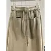Falda Casual de Verano para Mujer Talla Grande, Estilo Americano, Bolsillo Frontal, Longitud Media, Corte Holgado, Falda Lápiz 2