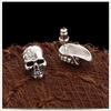 Amazon Mais Vendido Halloween Mais Vendido Brincos de Caveira Europa e América Caveira Cheia de Diamante Punk Headset de Orelha E7093