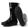 Botas de Lluvia Aote para Mujer 616 Negras de Corte Medio Pvc de Trabajo Impermeables Botas de Caza
