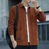 Camisa de Pana de Manga Larga para Hombre, Nuevo Estilo para Primavera, Otoño e Invierno, Diseño Holgado, Chaqueta Camisa Casual de Trabajo con Múltiples Bolsillos