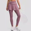 Pantalones de Yoga Juyitang de Dos Piezas Falsas Nuevos para Mujer, Color Combinado Casual Nude, Cintura Alta Levanta Glúteos, Pantalones Deportivos de Fitness
