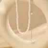 Joyería Transfronteriza Europea y Americana Collar Sencillo y Sexy de Perlas de Imitación con Borlas Cadena Larga para Espalda Descubierta Cadena Corporal
