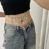 Exquisito collar de borlas de diamantes de imitación de estrella de perlas europeas y americanas, cadena de cintura, viento frío, hip hop, dulce, genial, tendencia, joyería personalizada
