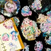 30 Adesivos de Pet Unicórnio Mágico Transfronteiriços com Folha Dourada, Laser, Adesivos Decorativos Transparentes de Desenho Animado para Copos de Vidro