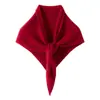 Bufanda Triangular de Punto de Color Puro 100% Cachemira Nueva para Mujer Otoño e Invierno Estilo Coreano Versátil Chal Exterior Cálido