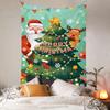 Navidad 2022 Nuevo Tapiz Atmósfera Decorativo Tela de Pared Guardería Papá Noel Tela Colgante Tela de Fondo