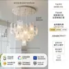 Candelabro de Cristal Nube de Lujo Ligero Italiano Estilo Crema Francés Dormitorio Sala de Estar Moderno Simple Hotel Villa Lámpara de Comedor