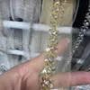 Vestido de Malla Encaje Bordado Lentejuelas Industria Pesada Perlas Cintura Prenda Puño Cuello Accesorios Accesorios Encaje