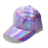 Gorra de hip-hop europea y americana transfronteriza Amazon AliExpress gorra de jazz de cuero PU colorido gorra de béisbol láser comercio exterior