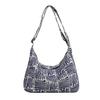 Bolsa Crossbody de Lona Listrada de Grande Capacidade para Mulheres 2024 Outono Novo Estilo Preguiçoso Crossbody Bolsa Casual Bolsa de Ombro