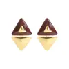 E15209 Pendientes de Resina Plegada con Forma de Lágrima Retro Transfronterizos, Pendientes Versátiles Multicolores de Estilo Francés de Moda para Mujer