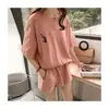 Ropa de verano para mujer talla grande M a 4XL, nuevo traje para gorditas 200 kg, conjunto de dos piezas de top y shorts sueltos de verano