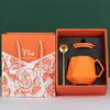 Taza Escandinava Personalizada Taza de Cerámica para Pareja con Tapa Taza para Agua Regalo para Evento de Apertura Set de Taza Creativa Caja de Regalo