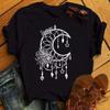 Ropa de Verano Europea y Americana 2025 para Mujer Estilo Harajuku Luna Estrellas Kawaii Camiseta de Manga Corta para Mujer Top Dulce y Lindo