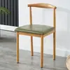 Cadeira de Jantar para Uso Doméstico, Cadeira de Lazer com Encosto, Cadeira de Escritório Minimalista Moderna para Quarto e Sala de Jantar, Cadeira Integrada em Ferro Forjado em Forma de Chifre