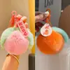 Pele de coelho Rex imitação coisa boa acontecer chaveiro pingente boa Caqui acontecer bola de pelúcia mochila bolsa decoração para pendurar pingente de Caqui feminino