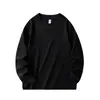 Camiseta de Manga Larga para Hombre de Algodón Peinado Puro de Xinjiang de Peso Pesado para Otoño, Color Sólido, Cuello Redondo, Ajuste Holgado, Capa Base de Una Pieza, Dropshipping