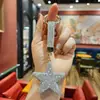 Llavero de Estrella de Cinco Puntas con Diamantes Incrustados de Dibujos Animados Transfronterizo, Colgante para Bolso de Mujer Estilo Simple de Moda Japonesa y Coreana, Exquisito Accesorio de Decoración para Coche