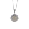 Prata Yilu Jade Hetian Prata Esterlina S925 Jade Água Clara Âmbar Lótus Vajra Pilão Pingente Rotativo Redondo Personalizado Atacado