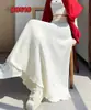 Falda Larga de Punto Midi de Cintura Alta Otoño Invierno para Mujer Blanca de Línea A Plisada con Caída Adelgazante Versátil Elegante
