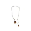 Collar con Colgante de Florero de Resina Maillard para Mujer, Lujo Ligero, Sensación de Alta Gama, Artículo Popular Otoño/Invierno, Cadena para Suéter, Collar de Diseño de Nicho