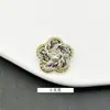 Outono e Inverno Novo Forma de Flor Corda Trançada de Metal Botões Decorativos Malha Tweed Tricô Jaqueta Pequenos Botões Perfumados