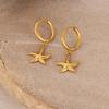 OPK Europa y Estados Unidos Estilo INS Pendientes Sencillos para Mujer Acero Inoxidable Moda Joker Elementos Marinos Estrella de Mar Pendientes de Acero de Titanio Venta al por Mayor