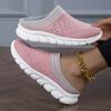 Calcetines Transpirables de Punto Fly de Nueva Llegada Transfronterizos, Zapatos de Mujer de Media Caña, Zapatos Deportivos Casuales Ligeros para Mujer, Pantuflas de Talla Grande