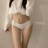 Ropa interior para niñas estilo japonés simple de entrepierna de algodón puro, cintura baja, deseo puro, sexy, color sólido, transpirable, cómoda para mujer