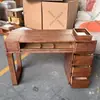 Mesa de Manicura de Madera Maciza Estilo Ruso Lujo Ligero Estilo Mediados de Siglo Gabinete de Almacenamiento Multifuncional con Aspiradora Mesa de Manicura Individual y Doble