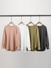 Además, Selecciona Cuidadosamente Camisas Base Lisas de Color Sólido Otoñal con Cuello Redondo, Suéter Casual, Corte Holgado, Adecuado para Usar en Capas, Camiseta de Manga Larga