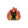 Serie de Gatos Negros de Ojos Grandes Creativos Transfronterizos Insignia de Metal Pintado Animal de Dibujos Animados Versátil Joyería de Letras Broche