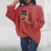 Desejo Amazon Ebay Export Top de Malha Pulôver Feminino de Cor Lisa com Gola Redonda Solto Mais Vendido para Mulheres