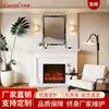 Chimenea Eléctrica Llama Simulada Estilo Americano Insertable Decorativo Chimenea Estilo Europeo Integrado Uso Doméstico Fuego Artificial Mueble de TV