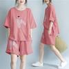 Traje de Pantalón Talla Grande Verano Nuevo Transfronterizo Camiseta de Manga Corta para Mujer Shorts Holgados de Pierna Ancha Casual Conjunto de Dos Piezas para Gorditas