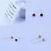 Moda Estilo Coreano Sencillo Vendedor Ambulante Caja de 20 Pares Aretes para Mujer 3mm Brillante Resina Strass Plástico Aretes Venta al por Mayor