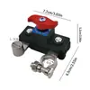 Interruptor de desconexión de batería, dispositivo universal de desconexión y protección contra fugas de batería, interruptor de corte de batería de latón macizo de 12V/24V, interruptor de apagado de batería de giro rápido para automóviles, camiones, RVs, barcos, tractores (1 pieza)